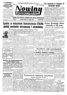 Nowiny Rzeszowskie : organ KW Polskiej Zjednoczonej Partii Robotniczej. 1951, R. 3, nr 230 (28 sierpnia)