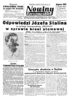 Nowiny Rzeszowskie : organ KW Polskiej Zjednoczonej Partii Robotniczej. 1951, R. 3, nr 265 (8 października)