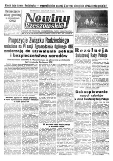 Nowiny Rzeszowskie : organ KW Polskiej Zjednoczonej Partii Robotniczej. 1951, R. 3, nr 294 (10-11 listopada)