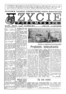 Życie Przemyskie : tygodnik Polskiej Zjednoczonej Partii Robotniczej. 1986, R. 20, nr 9 (948) (26 lutego)
