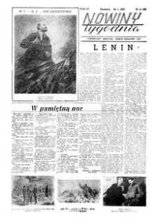 Nowiny Tygodnia : tygodniowy dodatek „Nowin Rzeszowskich”. 1953, R. 4, nr 4 (24 stycznia)
