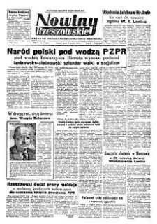 Nowiny Rzeszowskie : organ KW Polskiej Zjednoczonej Partii Robotniczej. 1952, R. 4, nr 20 (23 stycznia)