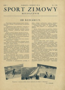 [Sport Zimowy : dodatek do „Sportu Wodnego”. R.5, 1929, nr 1 (20) (grudzień)]
