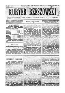 Kuryer Rzeszowski : dwutygodnik spółeczno-ekonomiczny i literacki. 1884, R. 2, nr 1 (13 stycznia)