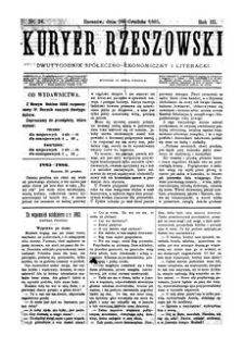 Kuryer Rzeszowski : dwutygodnik spółeczno-ekonomiczny i literacki. 1885, R. 3, nr 24 (29 grudnia)