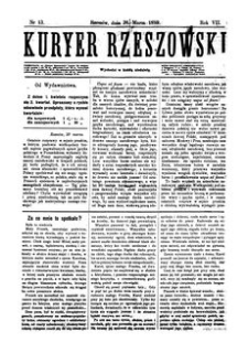 Kuryer Rzeszowski. 1889, R. 7, nr 13 (31 marca)