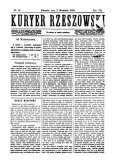 Kuryer Rzeszowski. 1889, R. 7, nr 14 (7 kwietnia)