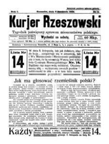 Kurjer Rzeszowski : tygodnik poświęcony sprawom mieszczaństwa polskiego. 1922, R. 1, nr 3 (4 listopada)