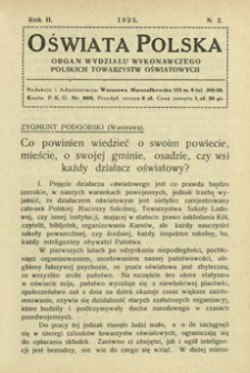 Oświata Polska : organ Wydziału Wykonawczego Polskich Towarzystw Oświatowych. 1925, R. 2, nr 2
