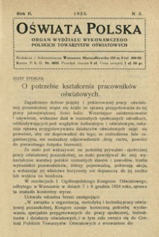 Oświata Polska : organ Wydziału Wykonawczego Polskich Towarzystw Oświatowych. 1925, R. 2, nr 3
