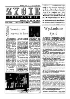 Życie Przemyskie : tygodnik regionalny. 1991, R. 25, nr 3 (1203) (16 stycznia)