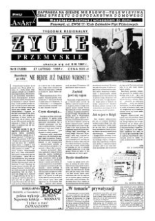 Życie Przemyskie : tygodnik regionalny. 1991, R. 25, nr 9 (1209) (27 lutego)