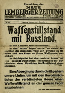 Neue Lemberger Zeitung : Abend-Ausgabe. 1917, nr 267 (3 grudnia)