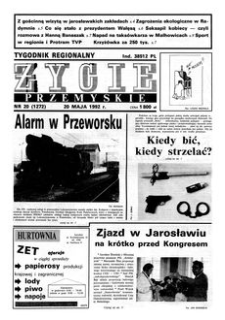 Życie Przemyskie : tygodnik regionalny. 1992, R. 26, nr 20 (1272) (20 maja)
