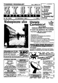 Życie Przemyskie : tygodnik regionalny. 1992, R. 26, nr 50 (1302) (16 grudnia)