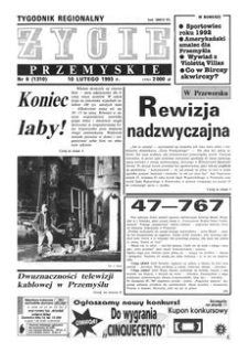 Życie Przemyskie : tygodnik regionalny. 1993, R. 27, nr 6 (1310) (10 lutego)
