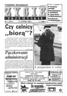Życie Przemyskie : tygodnik regionalny. 1993, R. 27, nr 7 (1311) (17 lutego)
