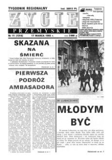Życie Przemyskie : tygodnik regionalny. 1993, R. 27, nr 11 (1315) (17 marca)