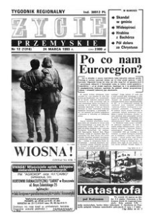 Życie Przemyskie : tygodnik regionalny. 1993, R. 27, nr 12 (1316) (24 marca)