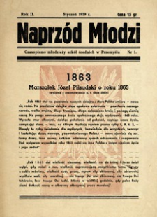 Naprzód Młodzi : czasopismo młodzieży szkół średnich w Przemyślu. 1939, R. 2, nr 1 (styczeń)