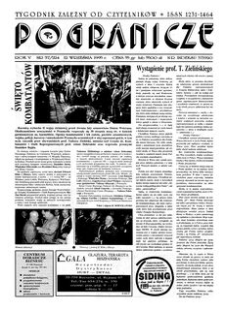 Pogranicze : tygodnik zależny od czytelników. 1995, R. 5, nr 37 (224) (12 września)