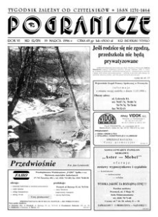 Pogranicze : tygodnik zależny od czytelników. 1996, R. 6, nr 12 (251) (19 marca)