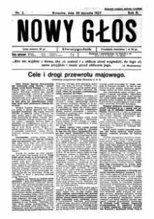 Nowy Głos. 1927, R. 2, nr 2 (30 stycznia)