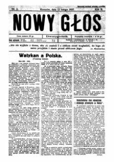 Nowy Głos. 1927, R. 2, nr 3 (13 lutego)