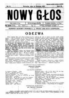 Nowy Głos. 1927, R. 2, nr 6 (16 kwietnia)