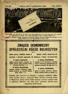 Przewodnik Kółek Rolniczych. 1924, R. 37, nr 40 (5 października)