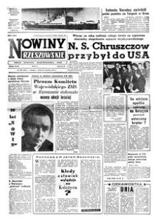 Nowiny Rzeszowskie : organ Komitetu Wojewódzkiego PZPR. 1959, R. 11, nr 223 (16 września)