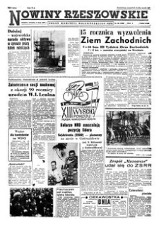 Nowiny Rzeszowskie : organ Komitetu Wojewódzkiego PZPR. 1960, R. 12, nr 106 (5 maja)
