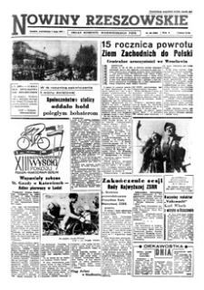 Nowiny Rzeszowskie : organ Komitetu Wojewódzkiego PZPR. 1960, R. 12, nr 109 (9 maja)