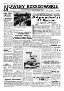 Nowiny Rzeszowskie : organ Komitetu Wojewódzkiego PZPR. 1960, R. 12, nr 190 (11 sierpnia)