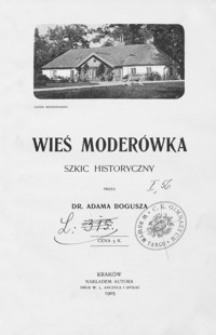 Wieś Moderówka : szkic historyczny