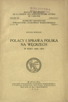 Polacy i sprawa polska na Węgrzech w roku 1848-1849