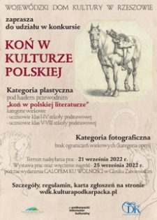 [Konkurs Koń w kulturze polskiej] [Plakat]