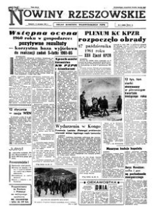 Nowiny Rzeszowskie : organ Komitetu Wojewódzkiego PZPR. 1961, R. 13, nr 9 (11 stycznia)