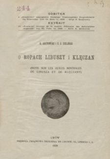 O ropach Libuszy i Klęczan = Note sur les huiles minérales de Libusza et de Klęczany