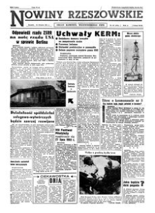 Nowiny Rzeszowskie : organ Komitetu Wojewódzkiego PZPR. 1961, R. 13, nr 197 (21 sierpnia)
