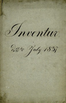 Inventur : d. 17-21ten July 1837