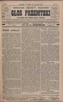 Nowy Głos Przemyski : pismo poświęcone sprawom społecznym, politycznym i ekonomicznym. 1906, R. 4, nr 6-9 (luty)