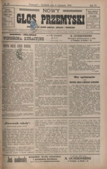 Nowy Głos Przemyski : pismo poświęcone sprawom społecznym, politycznym i ekonomicznym. 1906, R. 4, nr 45-48 (listopad)