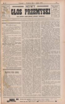 Nowy Głos Przemyski : pismo poświęcone sprawom społecznym, politycznym i ekonomicznym. 1908, R. 6, nr 9-13 (marzec)