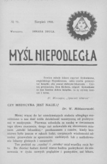 Myśl Niepodległa 1908 nr 71