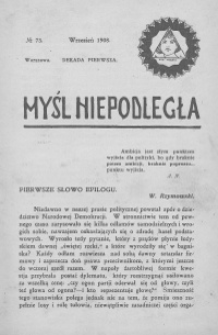 Myśl Niepodległa 1908 nr 73