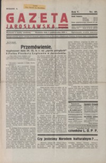Gazeta Jarosławska : tygodnik poświęcony sprawom gospodarczo-społecznym miasta i powiatu. 1936, R. 5, nr 40-43 (październik)