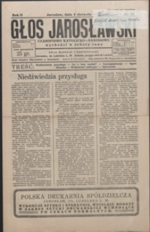Głos Jarosławski : czasopismo katolicko-narodowe. 1928, R. 2, nr 30-33 (sierpień)