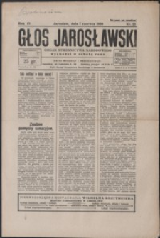 Głos Jarosławski : organ Stronnictwa Narodowego. 1930, R. 4, nr 23-26 (czerwiec)