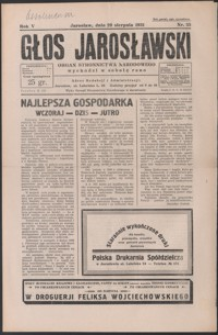 Głos Jarosławski : organ Stronnictwa Narodowego. 1931, R. 5, nr 35 (sierpień)